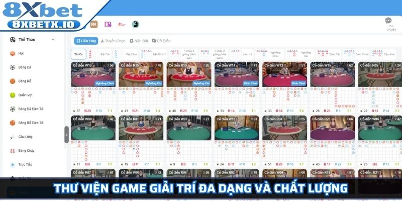 Thư viện game giải trí đa dạng và chất lượng