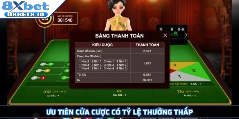 Ưu tiên cửa cược có tỷ lệ thưởng thấp