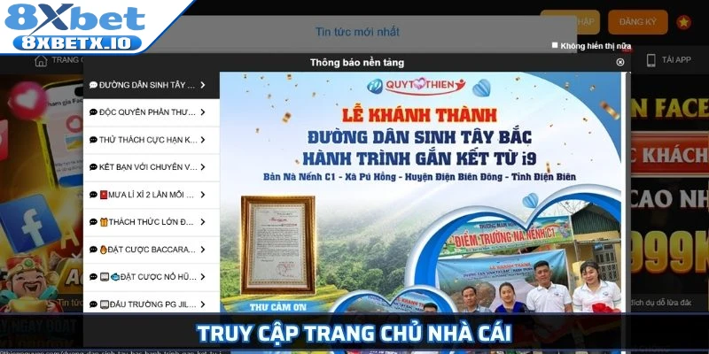 Truy cập trang chủ nhà cái