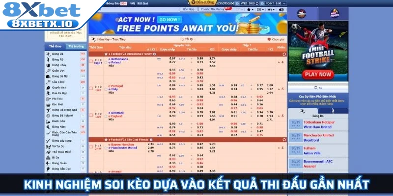 Kinh nghiệm soi kèo dựa vào kết quả thi đấu gần nhất